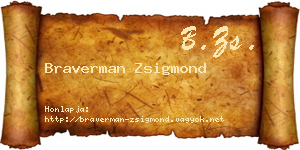 Braverman Zsigmond névjegykártya